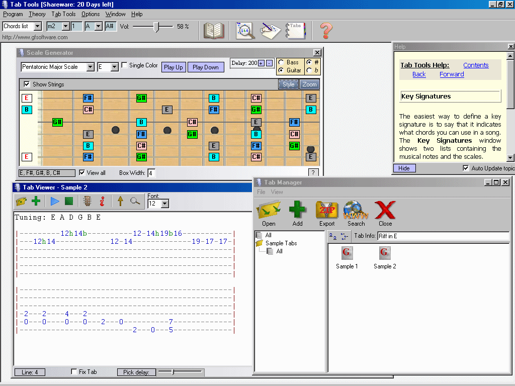 Screenshot of Tab Tools