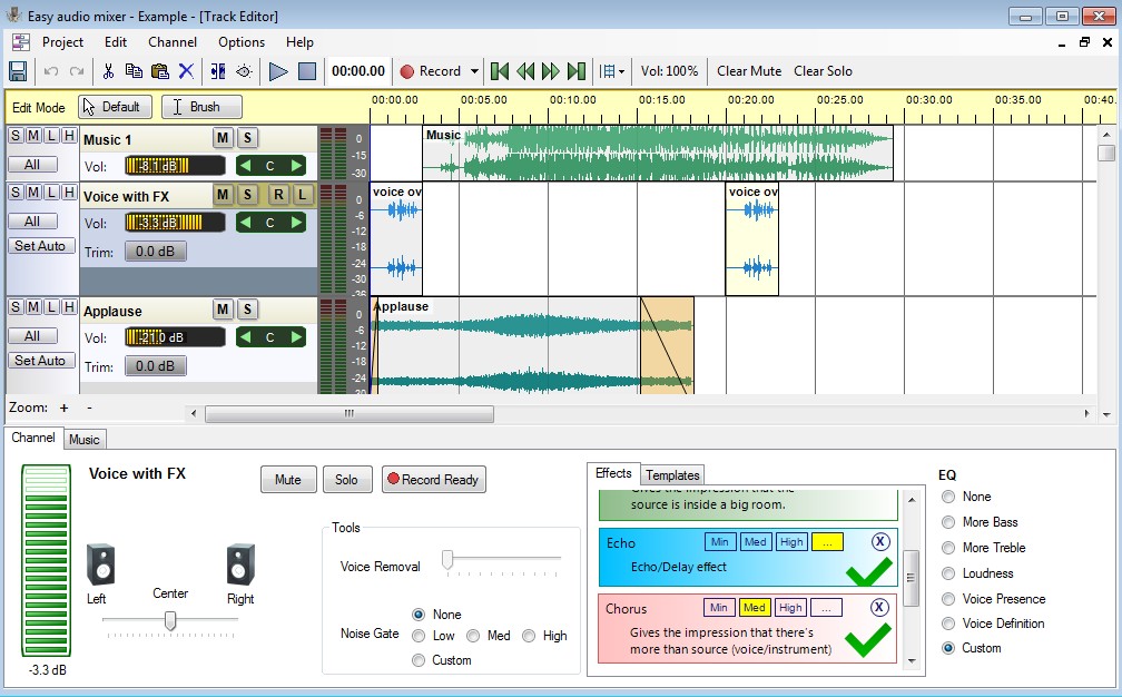 A multi track audio editor for beginners.